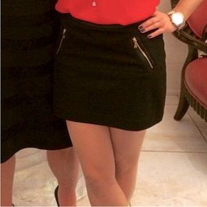 Express Leather Trim Mini Skirt GUC